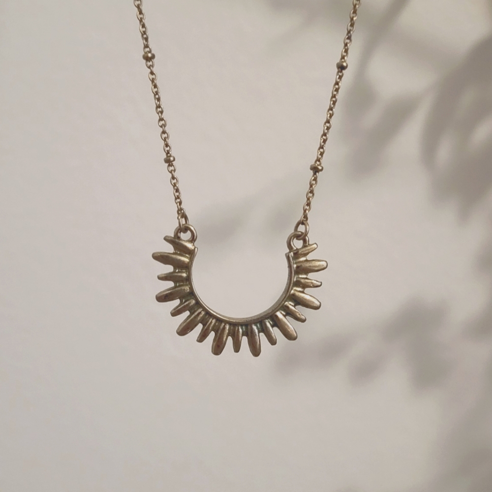 Gold Sun Pendant Necklace